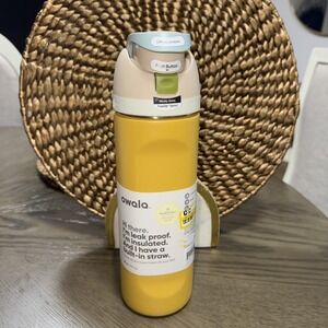 NEW OWALA Hearth & Hand 24oz Free Sip Stainless Water Bottle Yellow First Place‎